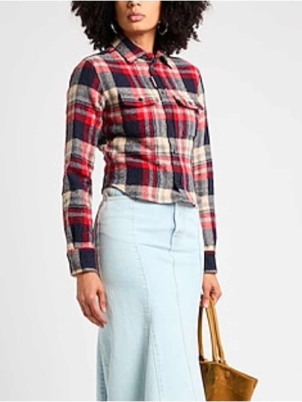 DSQUARED2 Red Navy Plaid Flannel Shirt